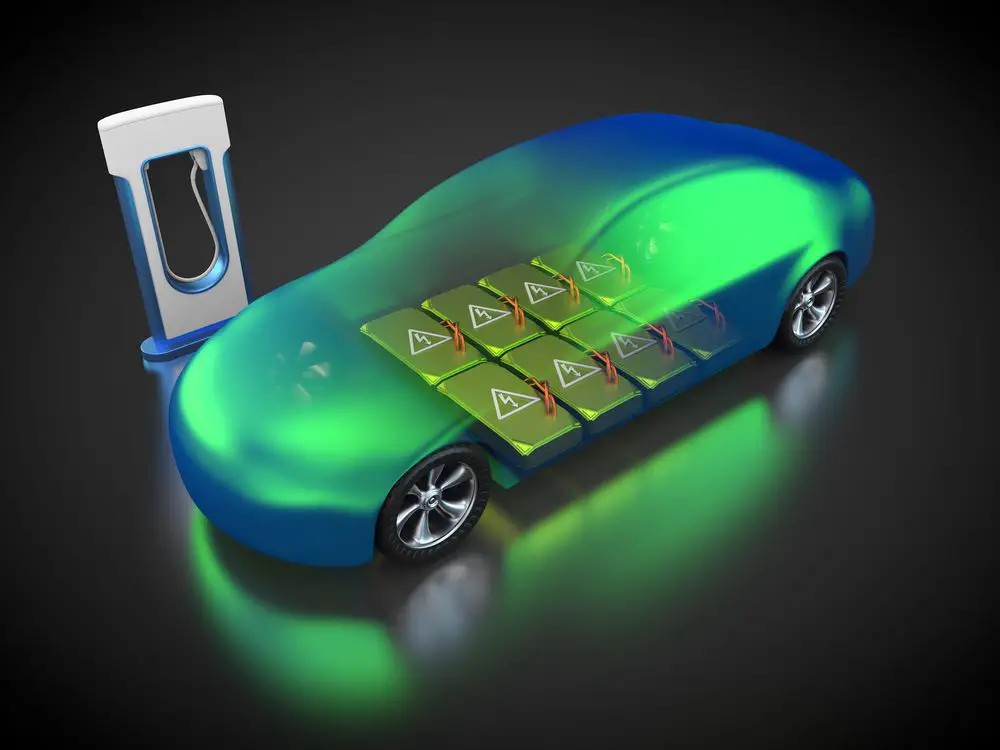3D Rendering: Electric Car With Battery Pack