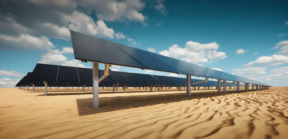 A 3D Rendered Solar PV Array Model in Desert